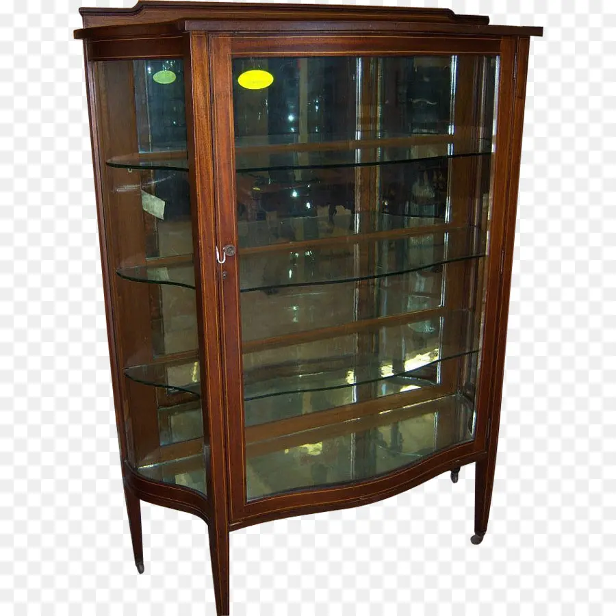 Vitrine En Bois，Étagères En Verre PNG