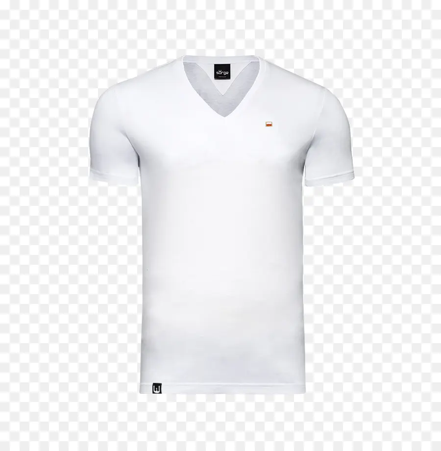 T Shirt Blanc，Col En V PNG