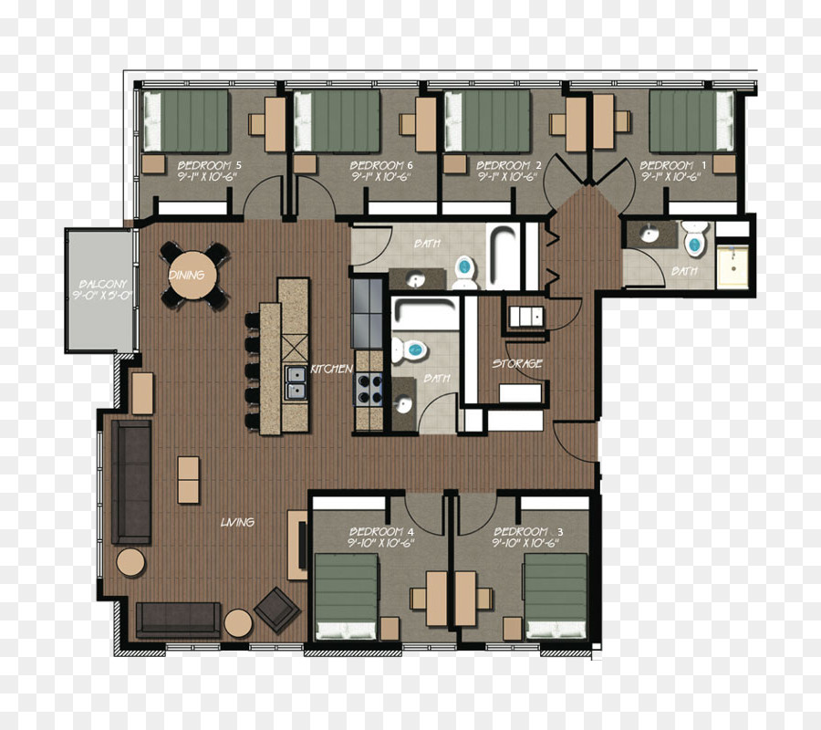 Plan D'étage，Chambres PNG