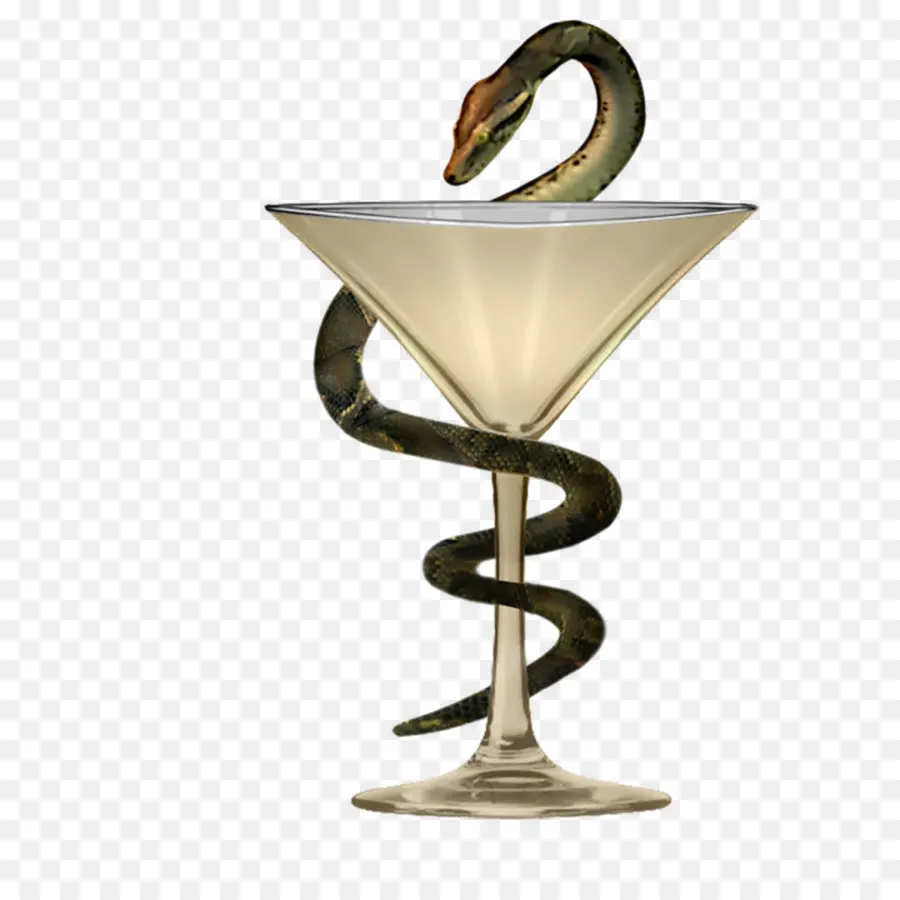 Serpent Dans Un Verre à Martini，Boire PNG