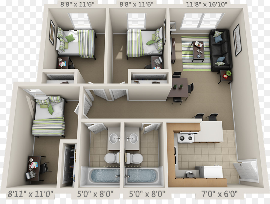 Disposition De L'appartement，Chambres PNG