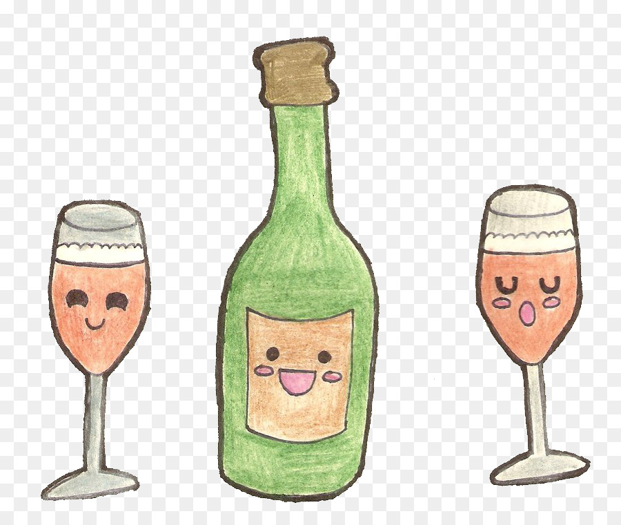 Champagne，Bouteille En Verre PNG