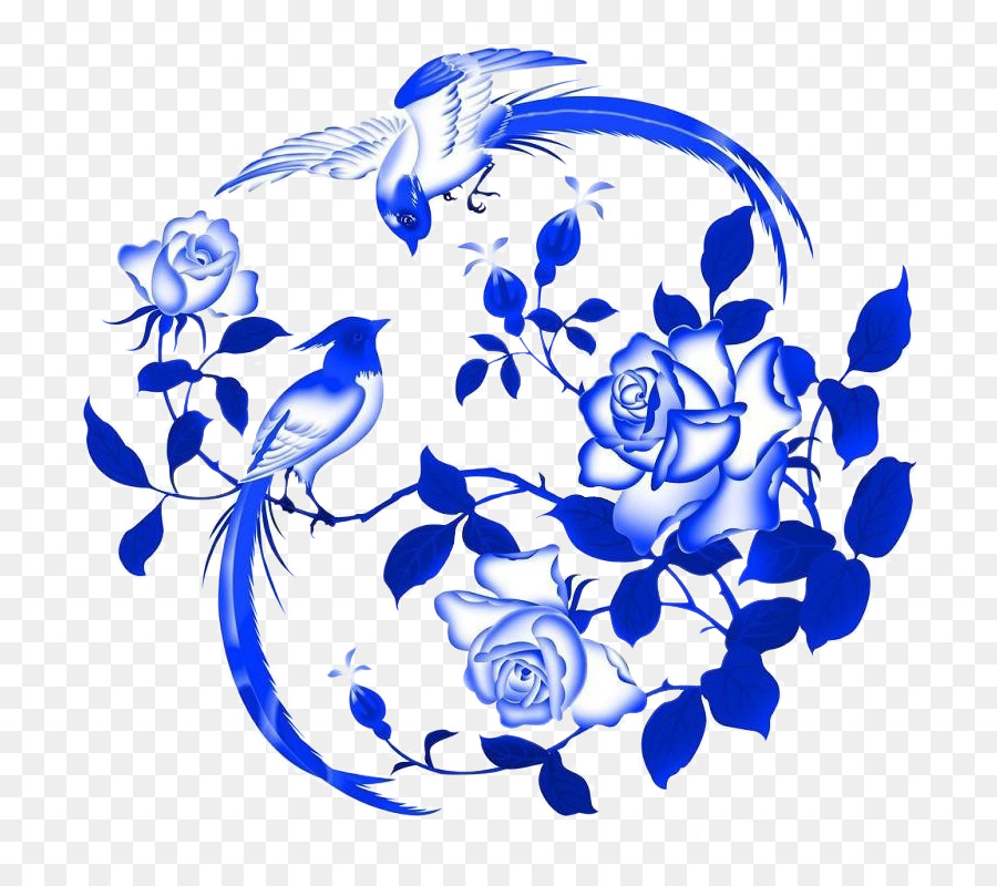 Oiseaux Bleus Et Roses，Oiseaux PNG