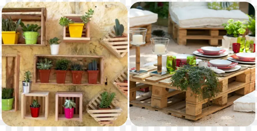 Palettes En Bois，Plantes PNG