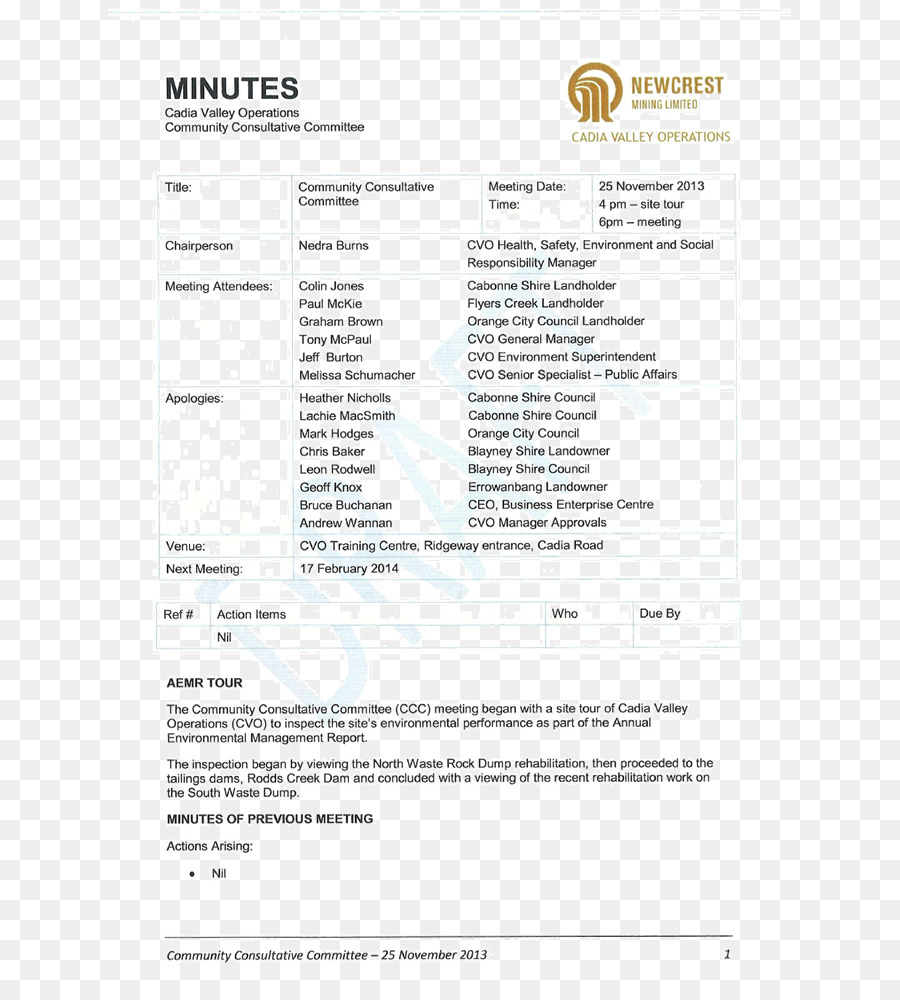 Document，Newcrest Mining PNG