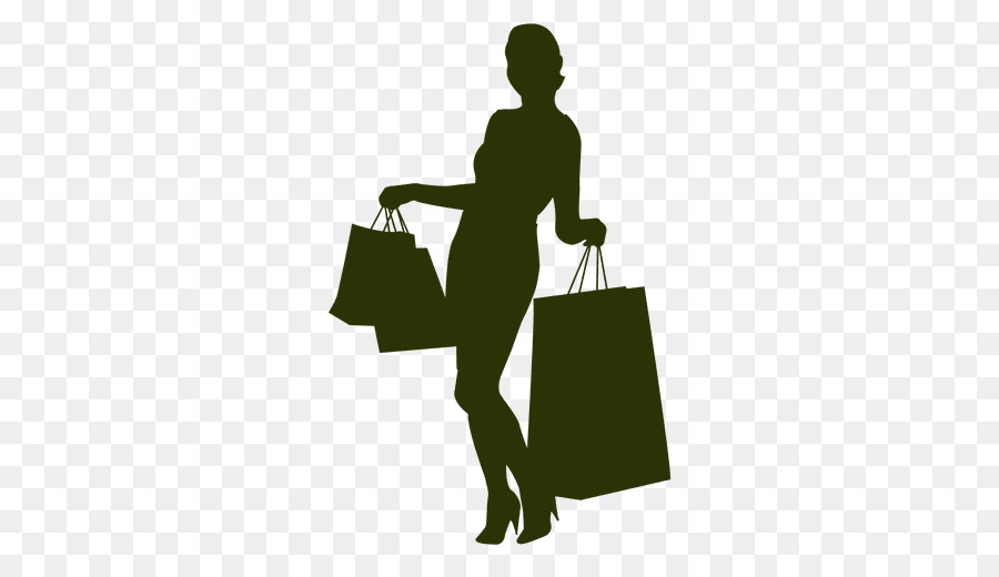 Silhouette D'achats，Femme PNG