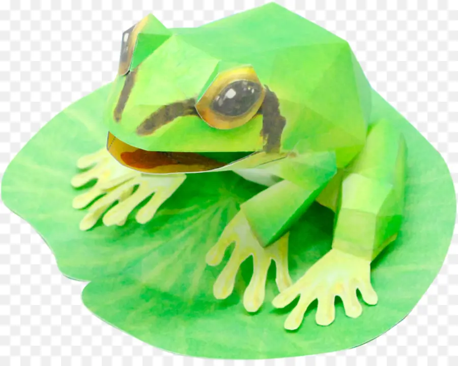 Grenouille Verte En Origami，Papier PNG