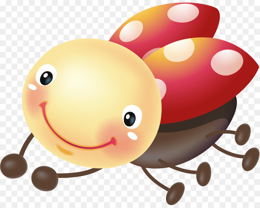 Coccinelle De Dessin Animé Mignon，Souriant PNG