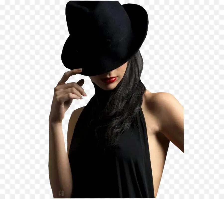 Femme Au Chapeau Noir，Chapeau PNG