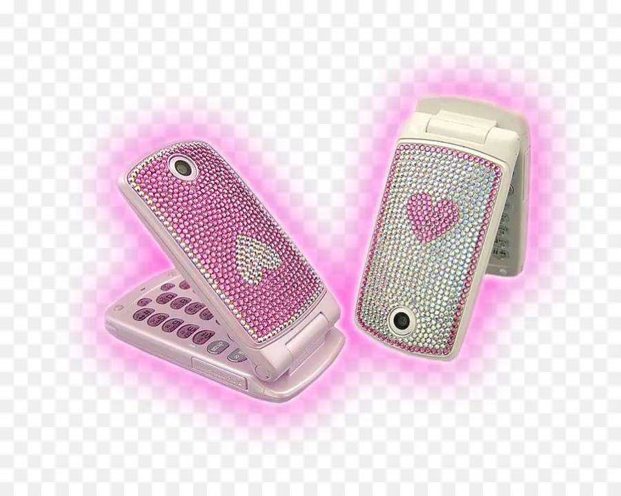 Téléphone à Clapet Rose，Retourner PNG