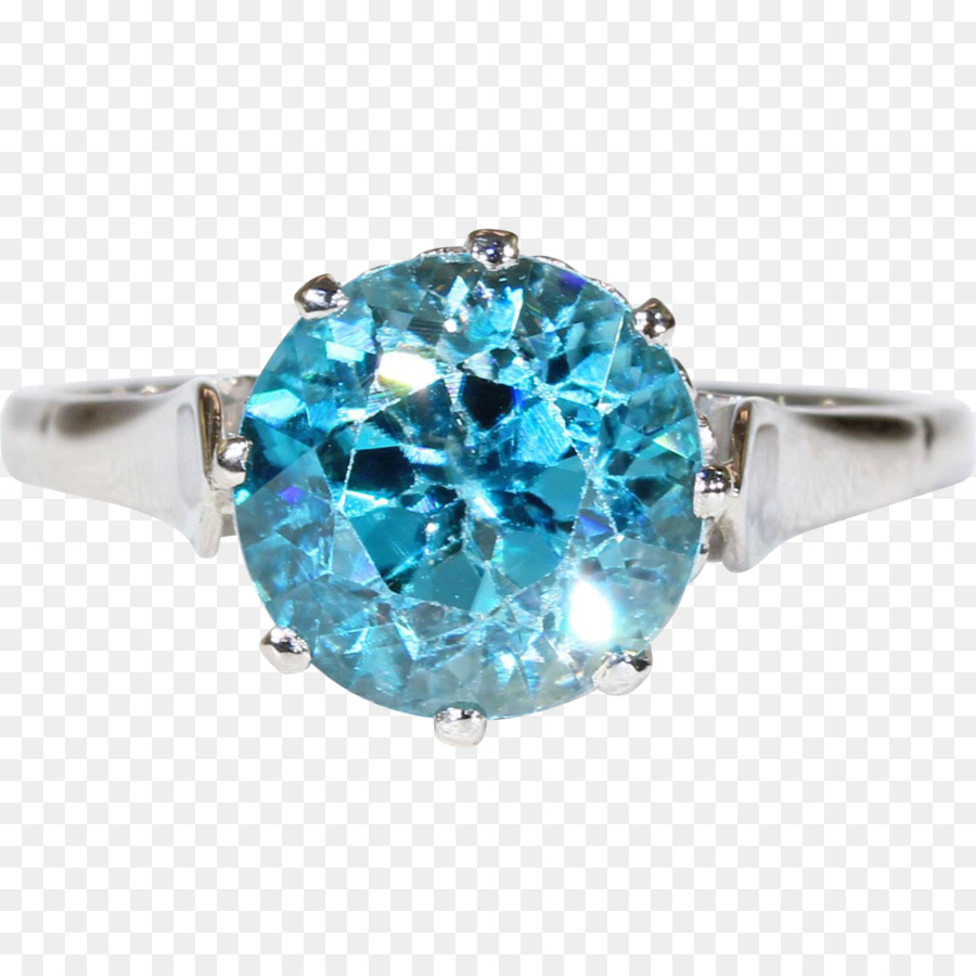 Bague Avec Pierres Précieuses Bleues，Brillant PNG