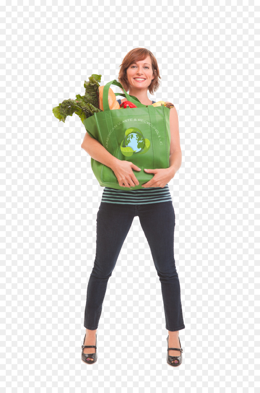 Femme Avec Des Produits D'épicerie，Achats PNG