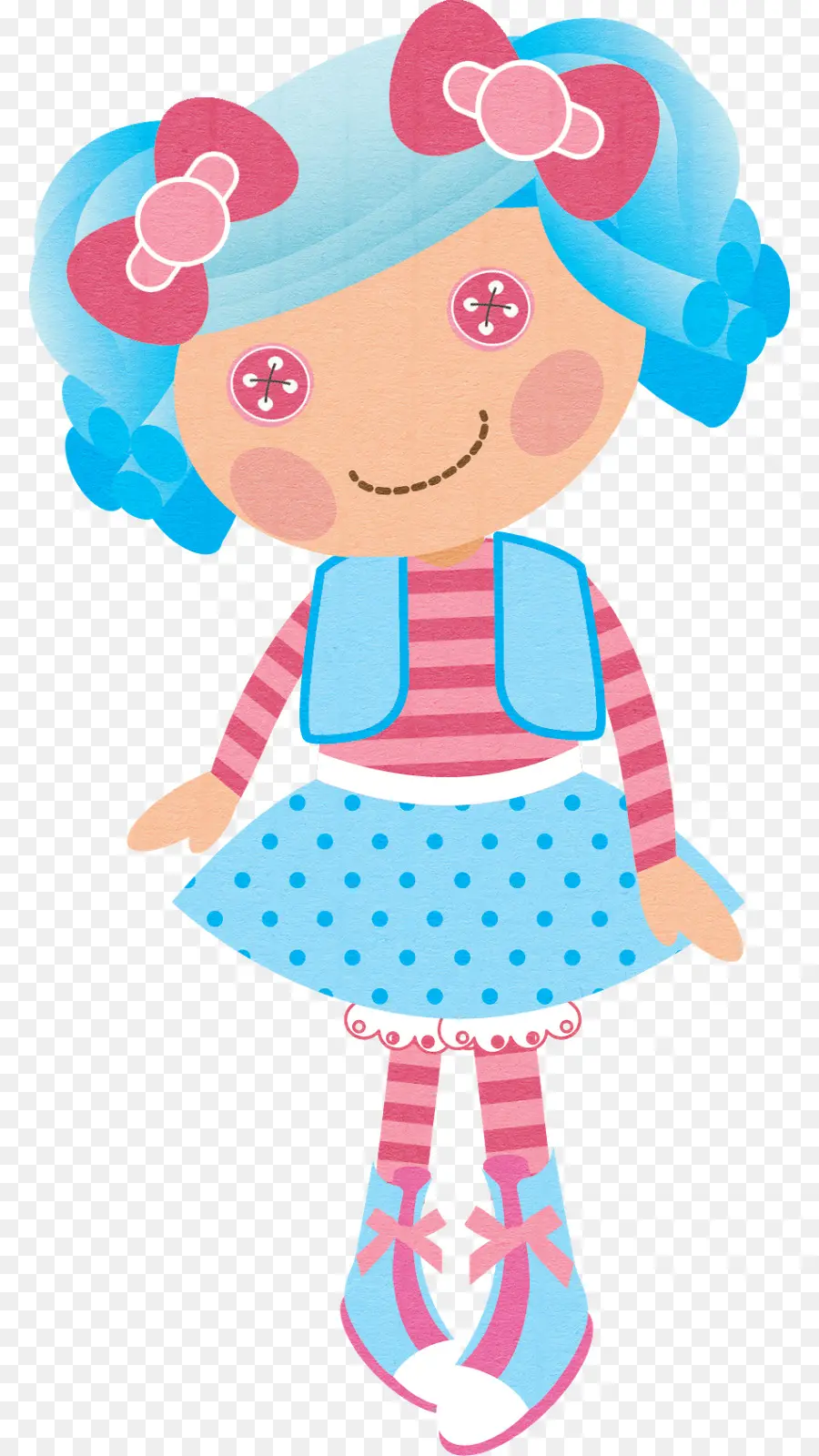 Poupée Mignonne，Cheveux Bleus PNG