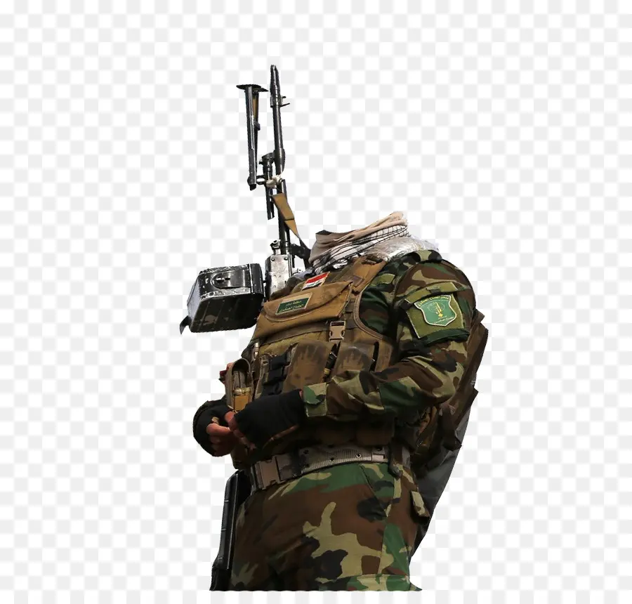 Soldat Avec Mitrailleuse，Camouflage PNG