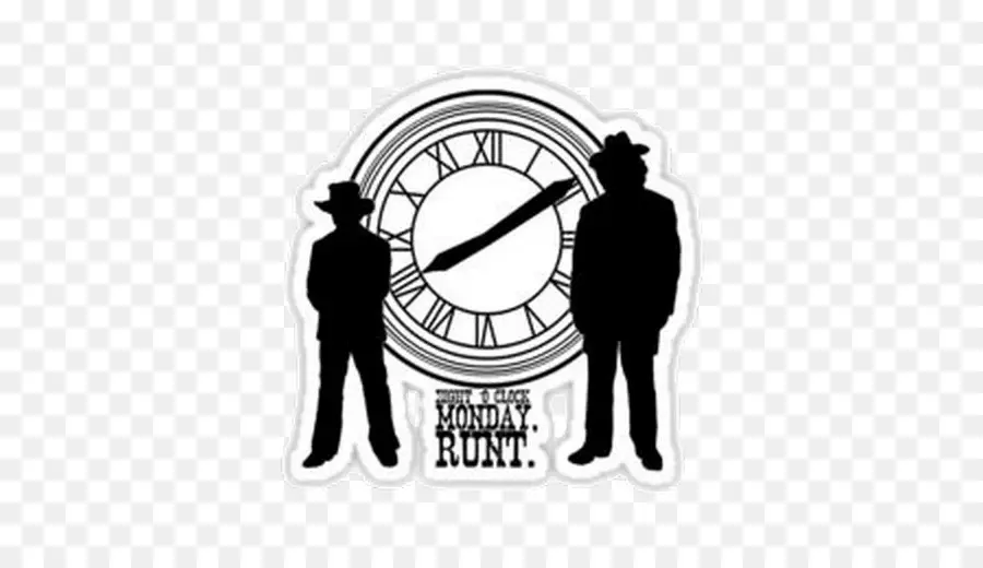 Horloge Et Silhouettes，Temps PNG