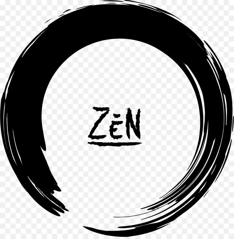 Cercle Zen，Coup De Pinceau Noir PNG