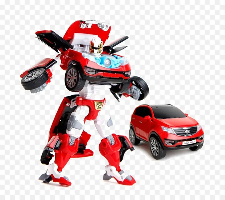 Transformateur De Voiture Rouge，Robot PNG