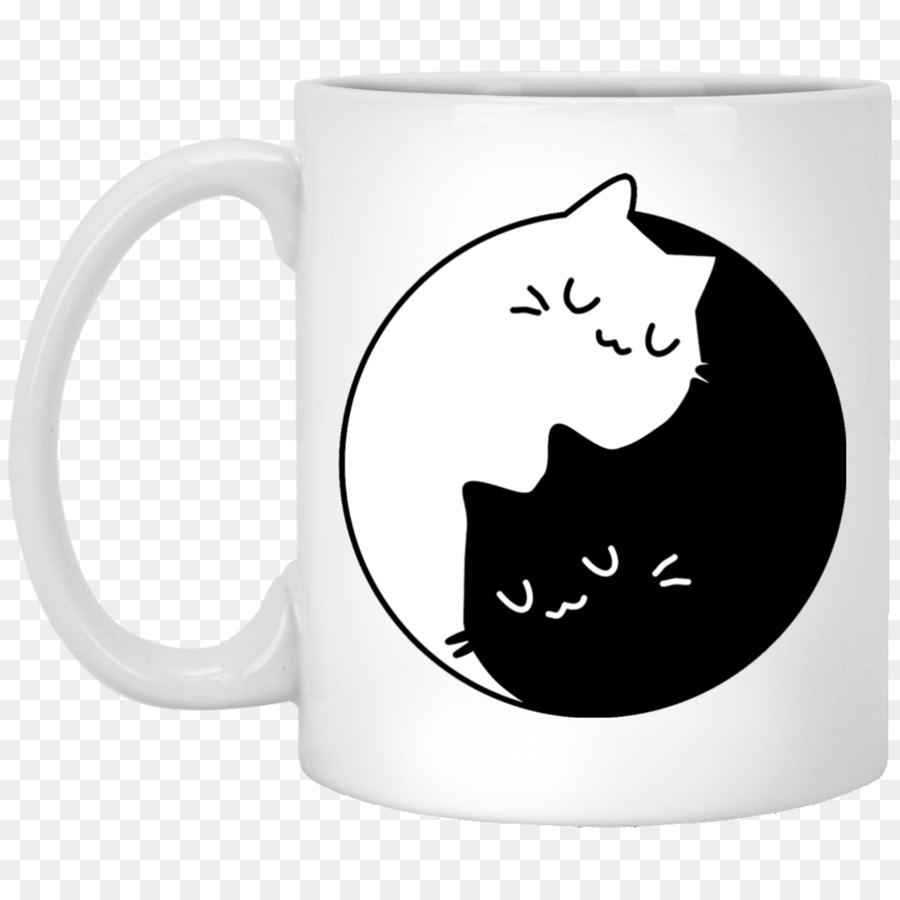 Tasse Chat Yin Yang，Chats PNG