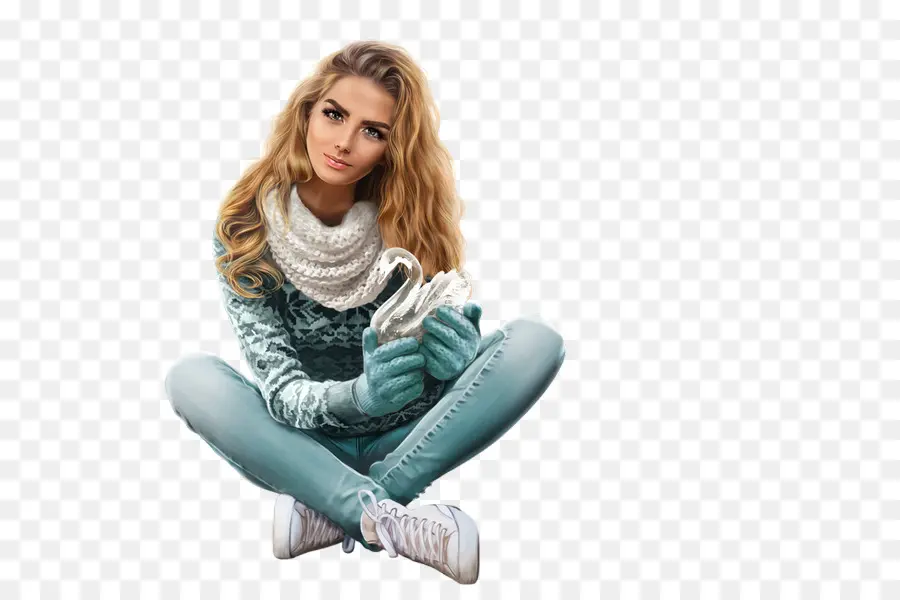 Femme En Vêtements D'hiver，Hiver PNG