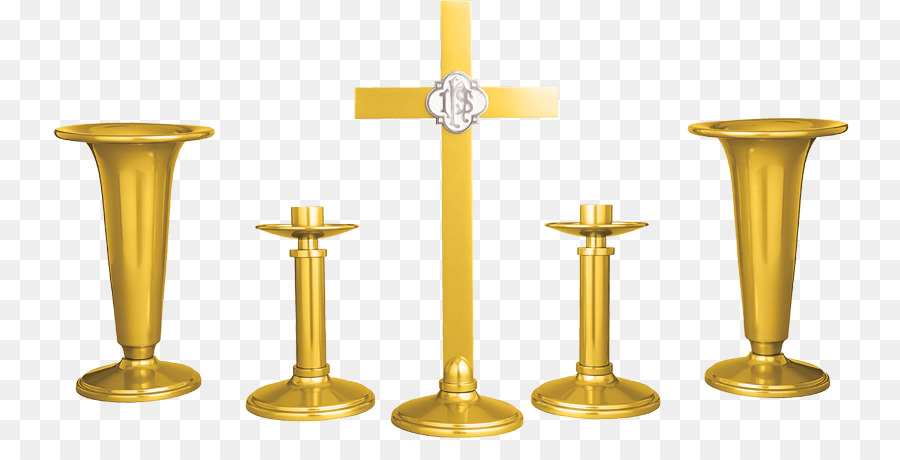 Croix D'or Et Chandeliers，Croix PNG