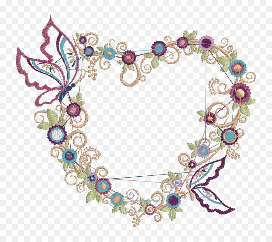 Couronne De Papillons，Fleurs PNG