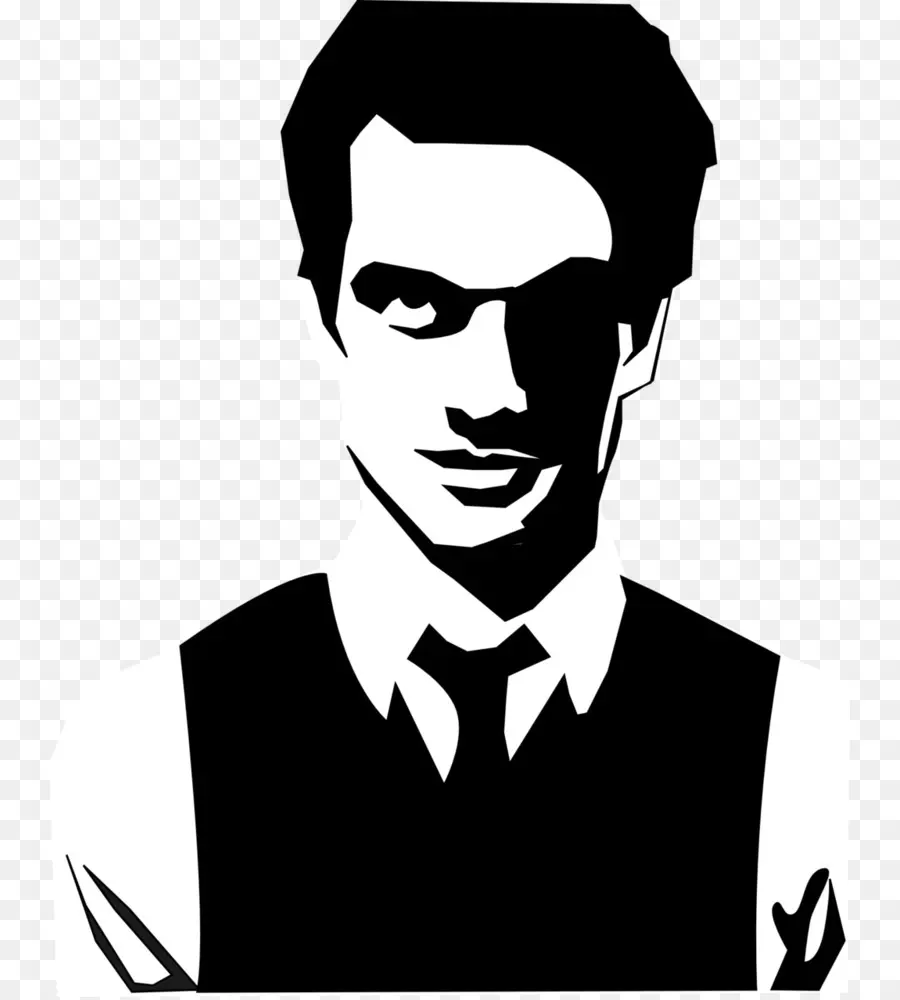 Portrait Noir Et Blanc，Dessin PNG