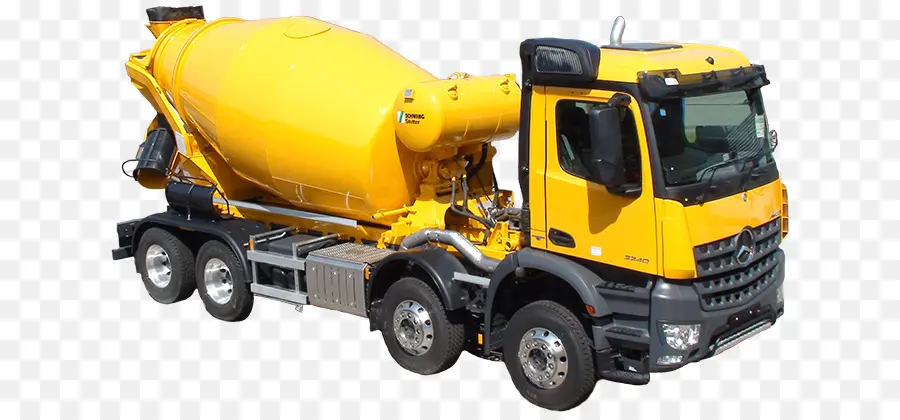 Camion Malaxeur à Ciment Jaune，Construction PNG