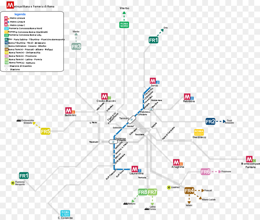 La Gare Ferroviaire Roma Termini，La Ligne C PNG