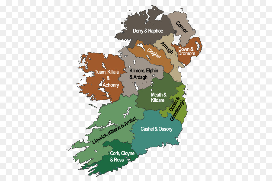 Carte De L'irlande，Régions PNG