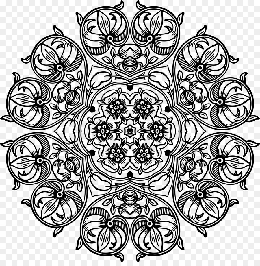 Mandala Noir，Modèle PNG