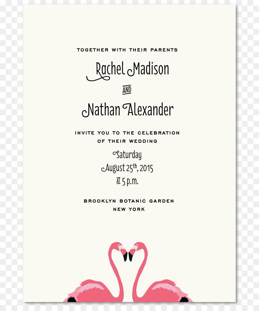 Faire Part De Mariage，Flamants Roses PNG