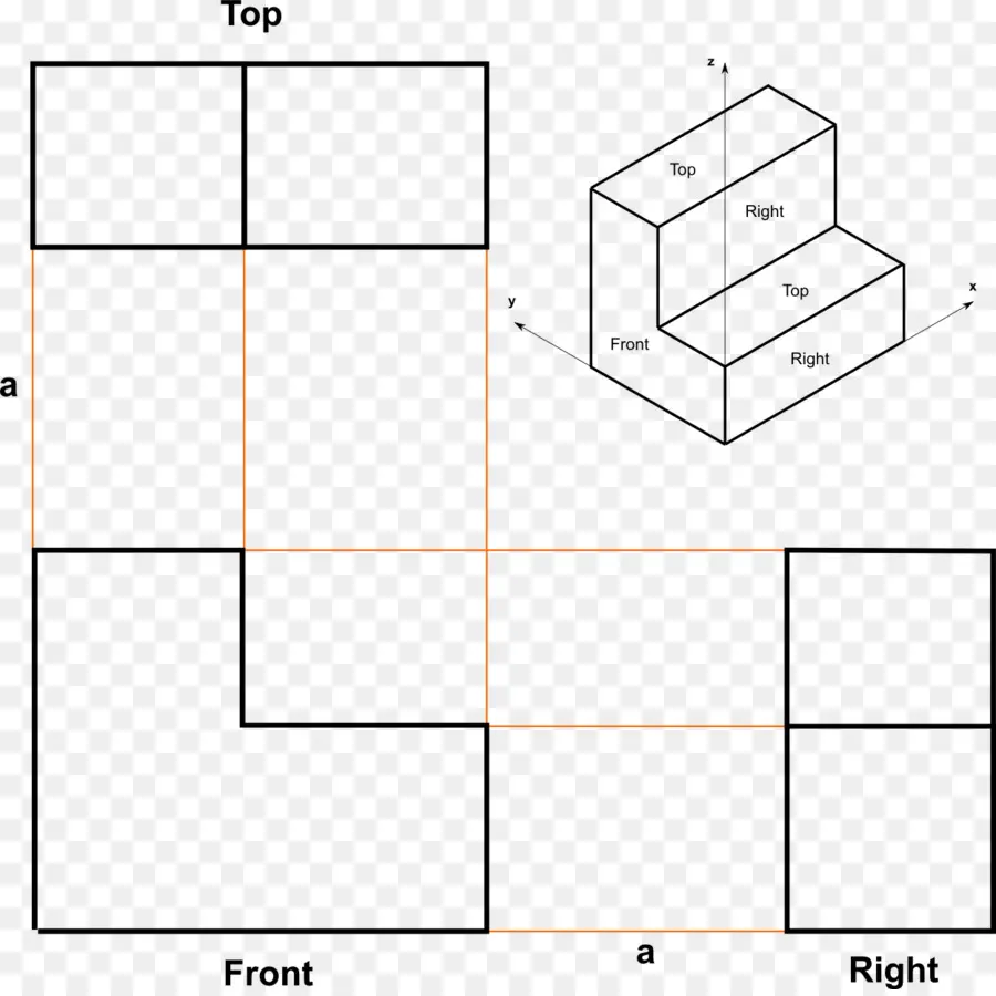 Diagramme De Forme 3d，Vue De Dessus PNG