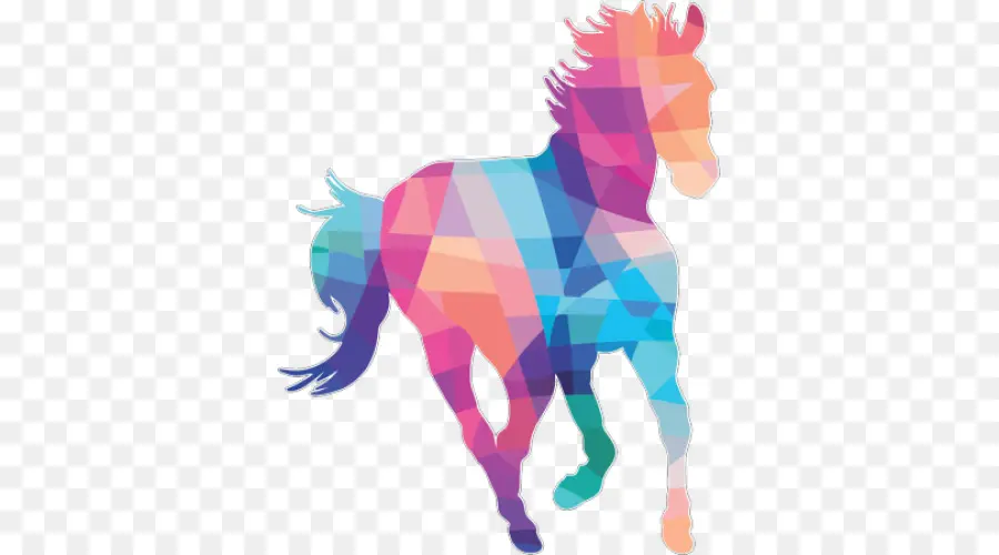 Cheval Coloré，Géométrique PNG