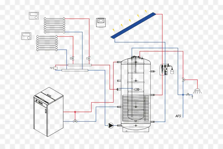 Schéma Du Système De Chauffage，Tuyaux PNG
