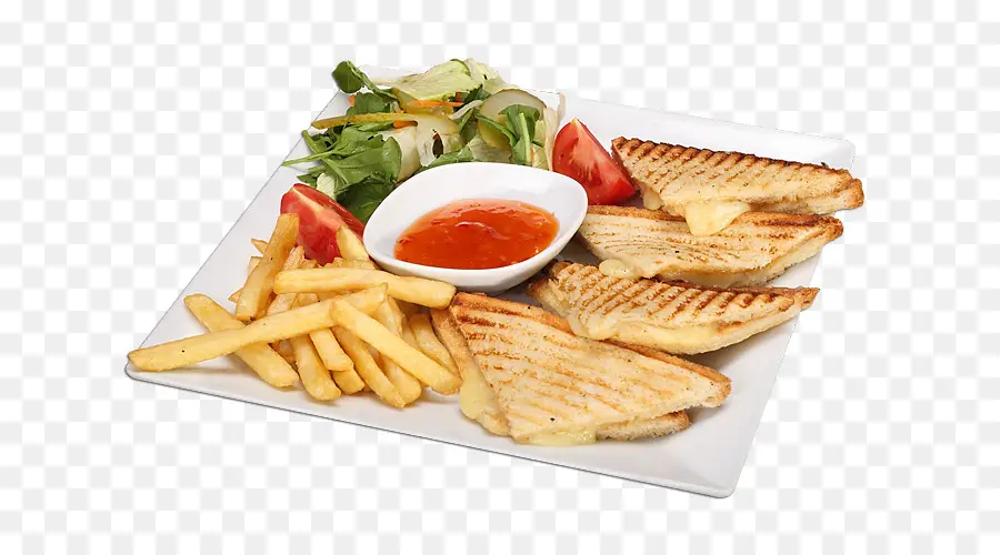 Sandwich Grillé，Frites PNG