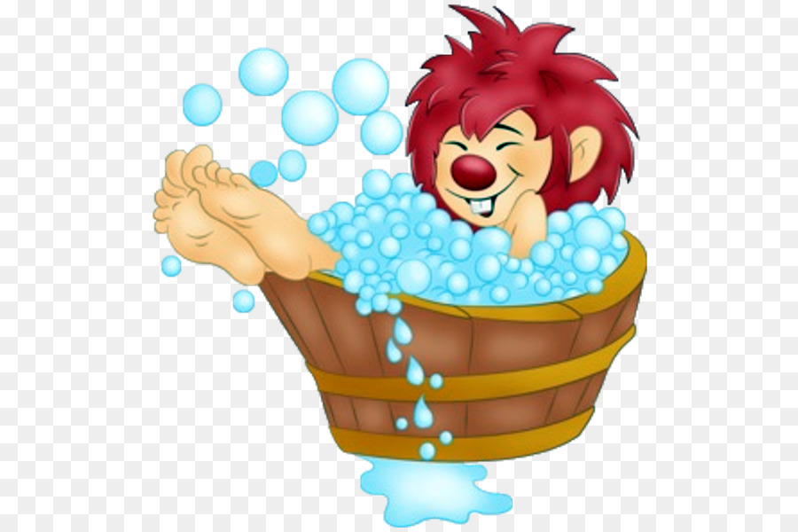 Personnage De Dessin Animé Dans La Baignoire，Bain PNG