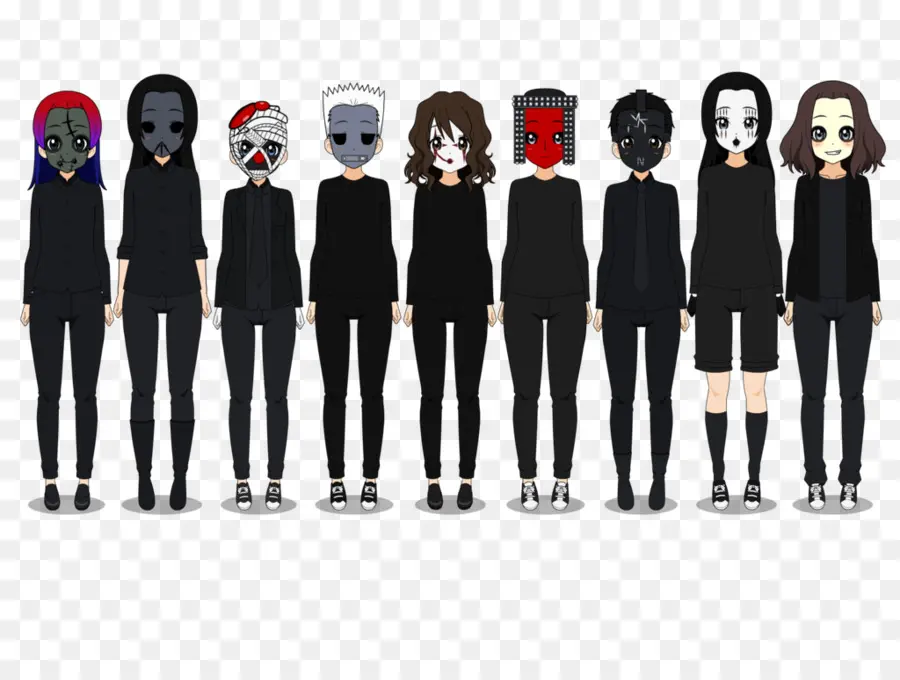 Personnages Masqués，Tenues Noires PNG