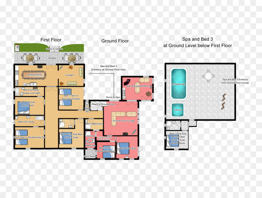 Plan D'étage De La Maison，Chambres PNG