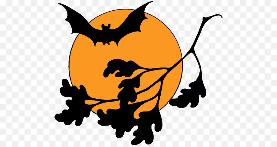 Chauve Souris Et Lune，Halloween PNG