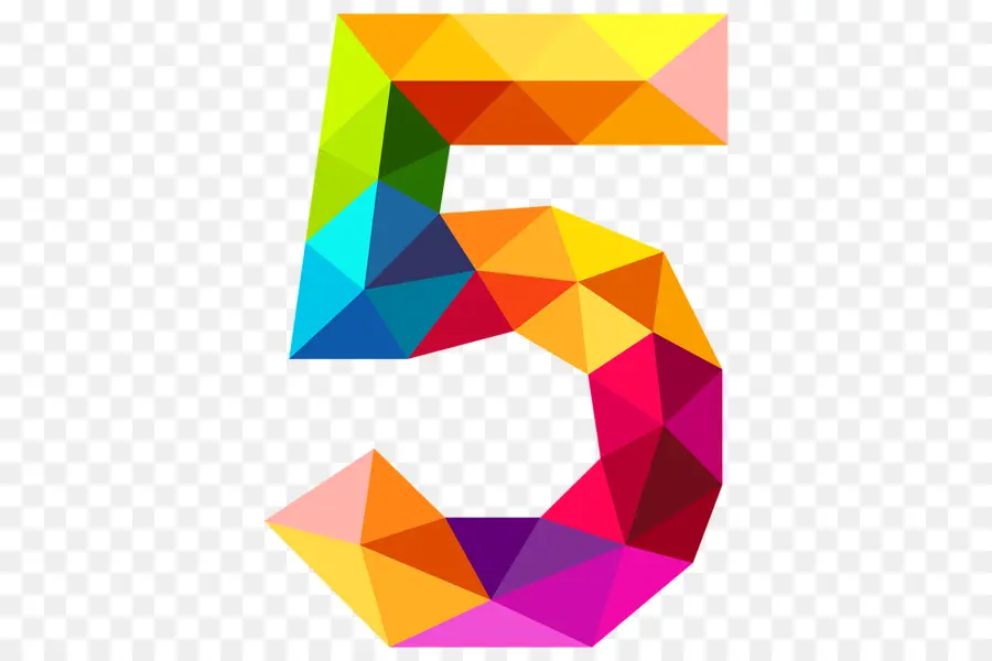 Numéro Coloré 3，Géométrique PNG