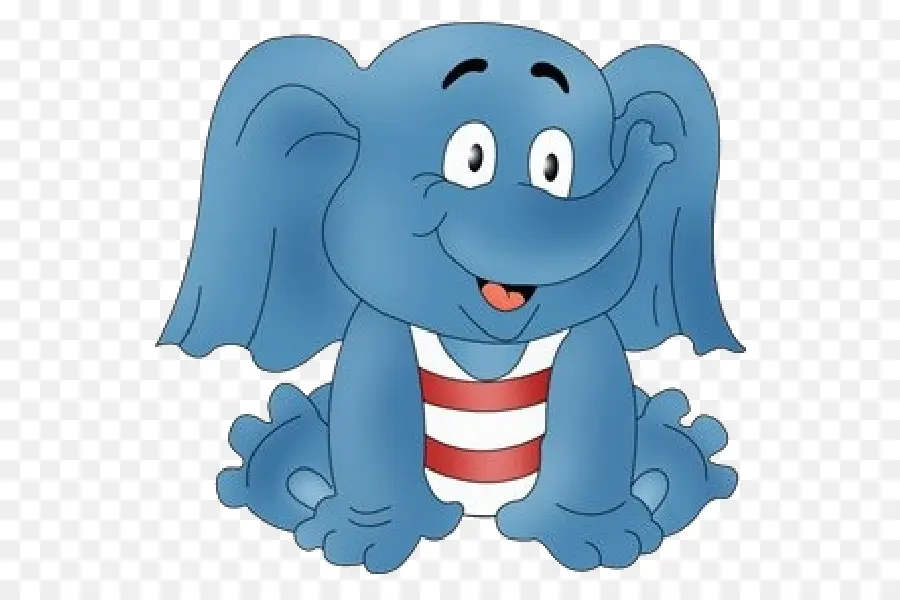 Éléphant De Dessin Animé Bleu，Animal PNG