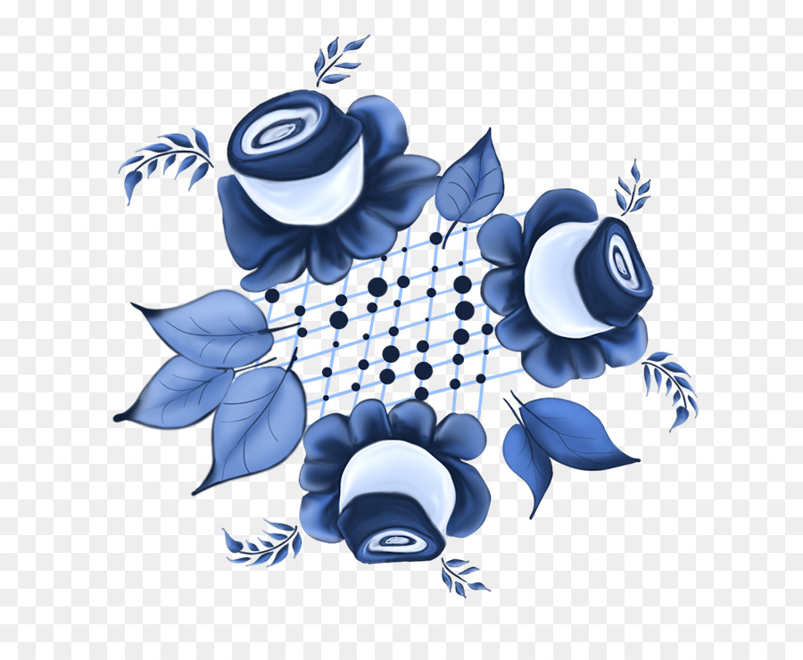 Motif Floral Bleu，Fleurs PNG