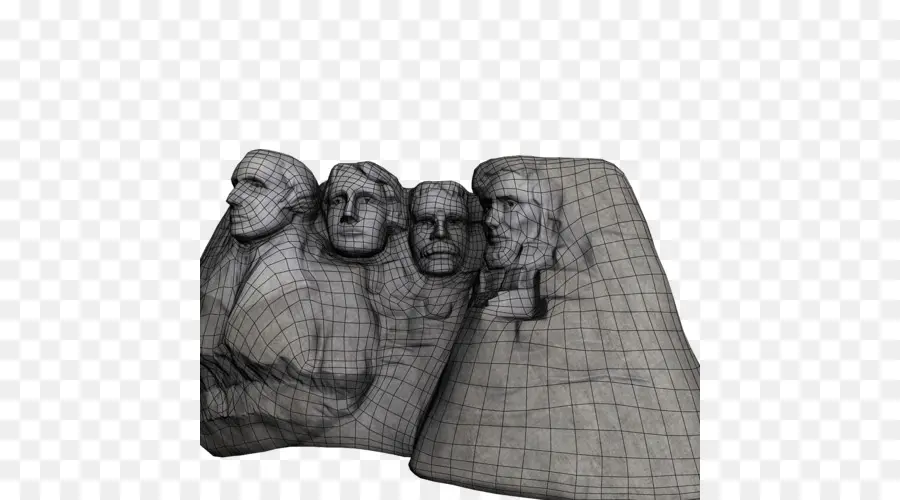 Mont Rushmore Filaire，Sculpture PNG