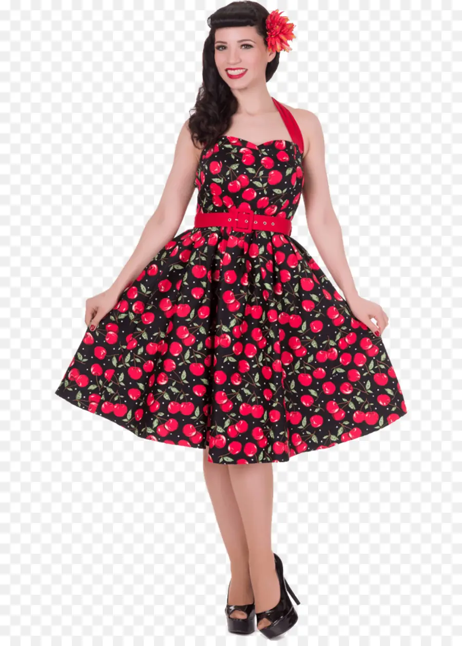 Femme En Robe Cerise，Mode PNG