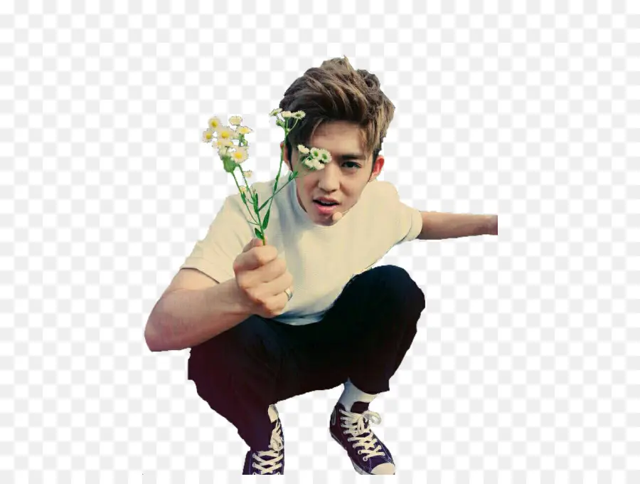 Personne Avec Des Fleurs，Fleurs PNG