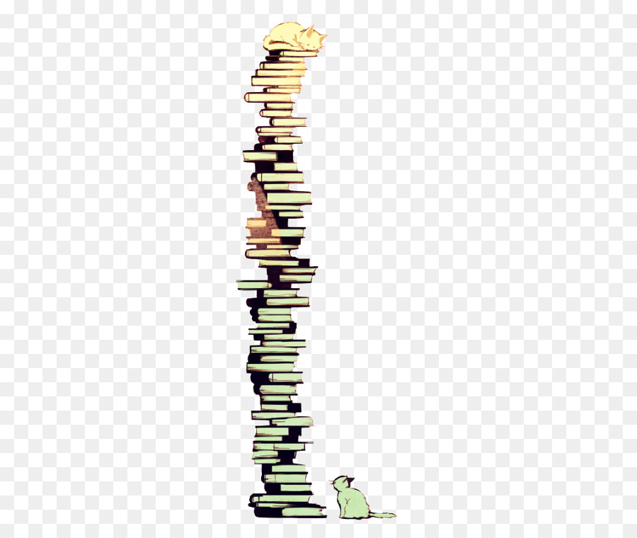 Grande Pile De Livres，Chat PNG