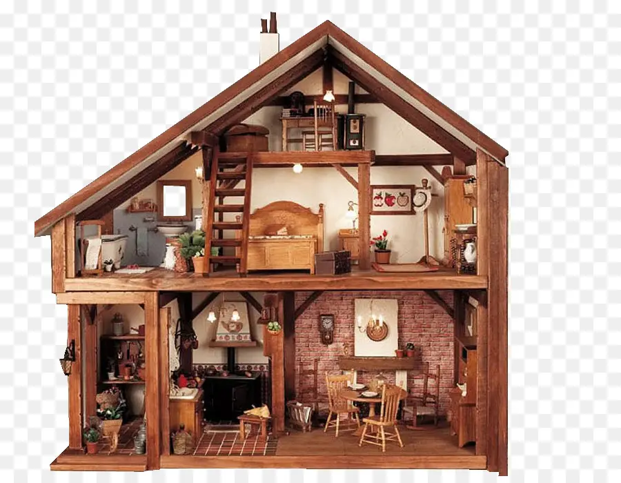 Maison De Poupée En Bois，Miniature PNG