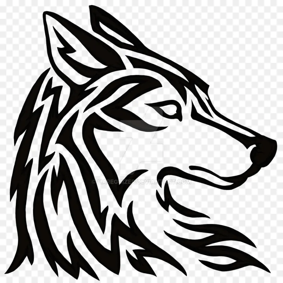 Silhouette De Loup，Tribal PNG