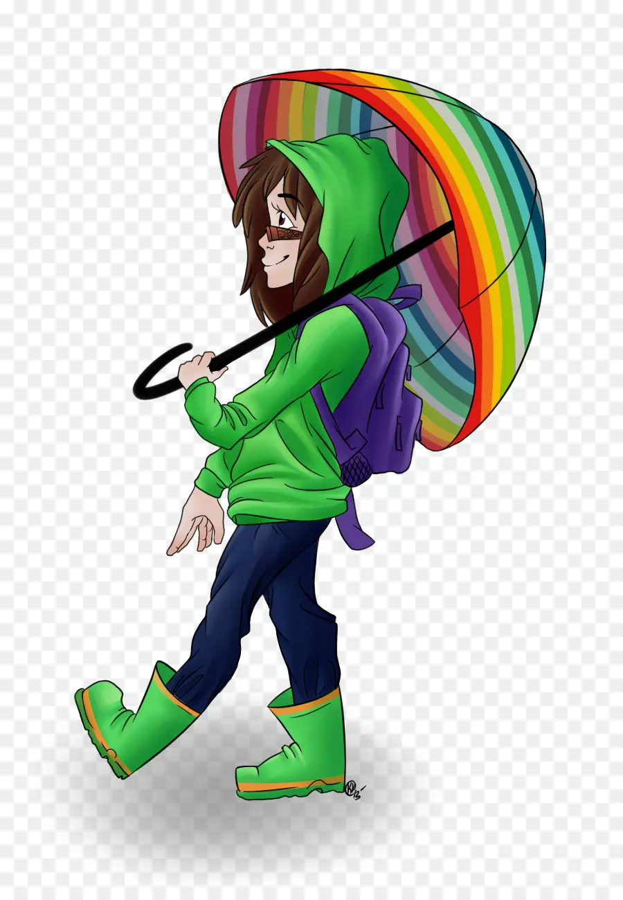 Personnage De Dessin Animé，Parapluie PNG