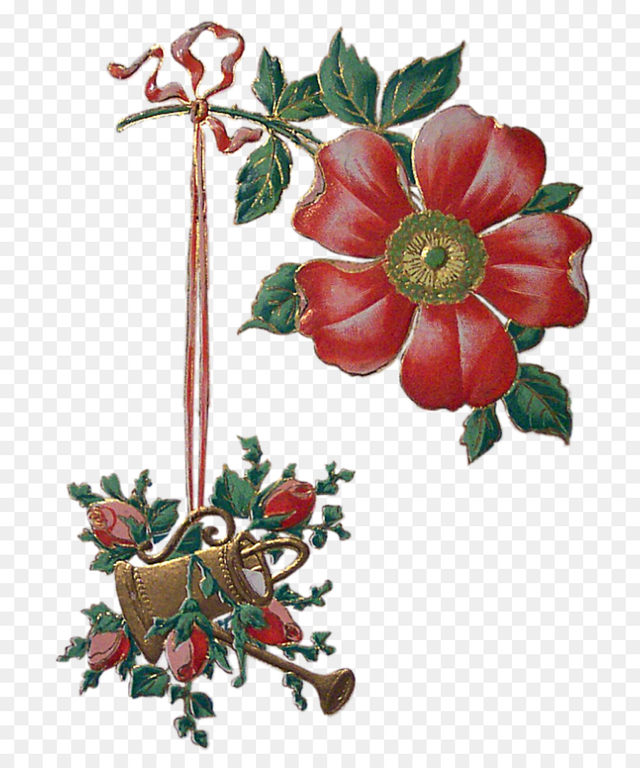 Ornement De Noël，Design Floral PNG